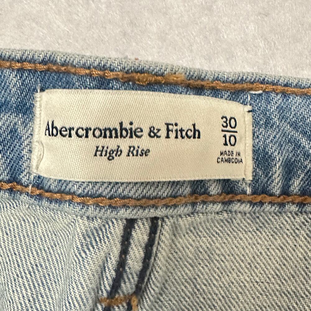 Abercrombie & Fitch High Rise Denim Blue Jean Midi Skirt Size 30 or 10 NWT - Picture 3 of 10
